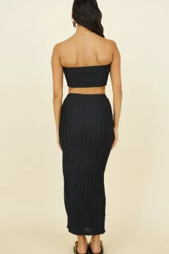 Poolside Adventure Maxi Skirt Black