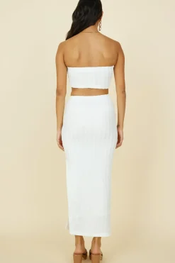 Poolside Adventure Maxi Skirt White