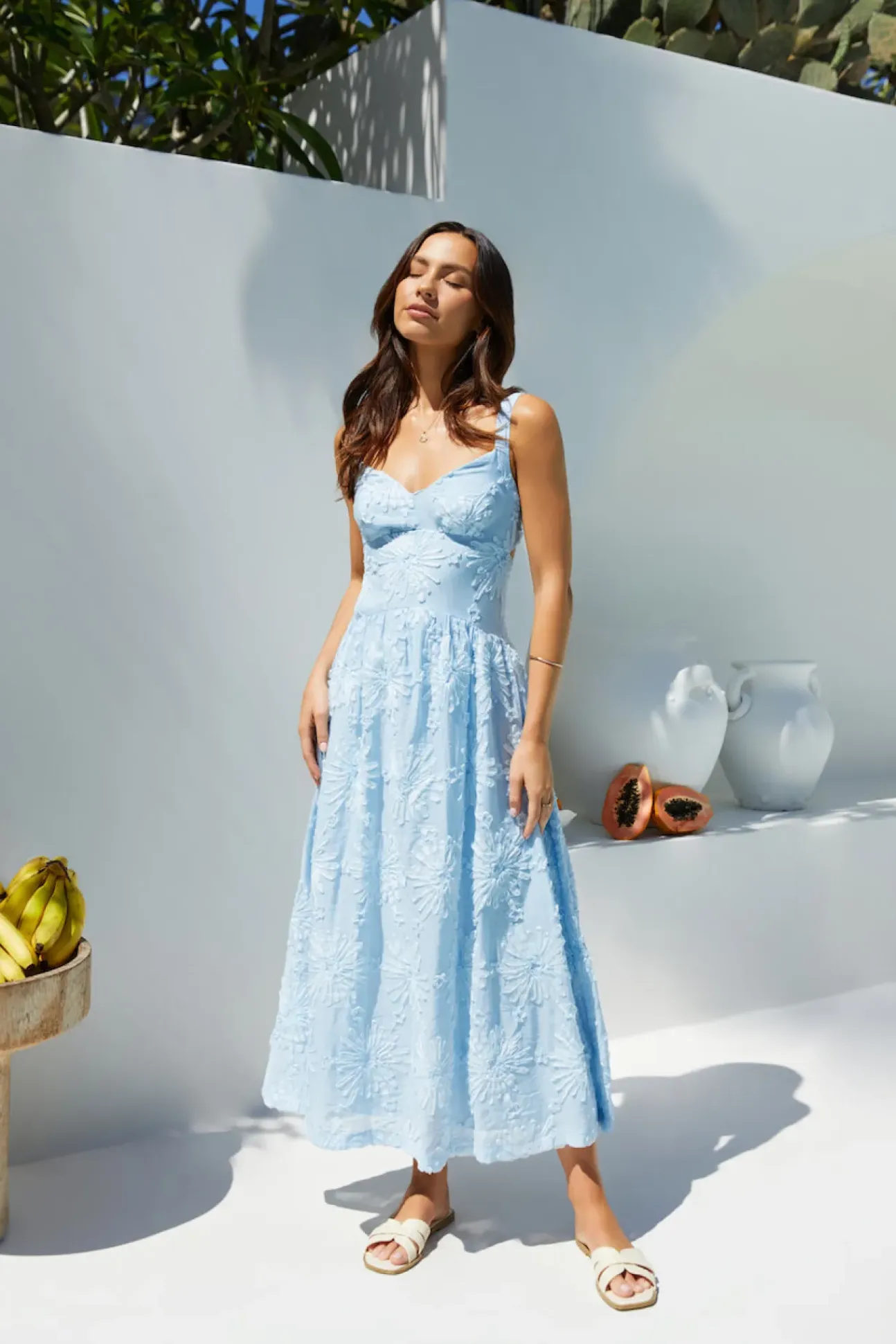 Porcelain Princess Maxi Dress in Blue