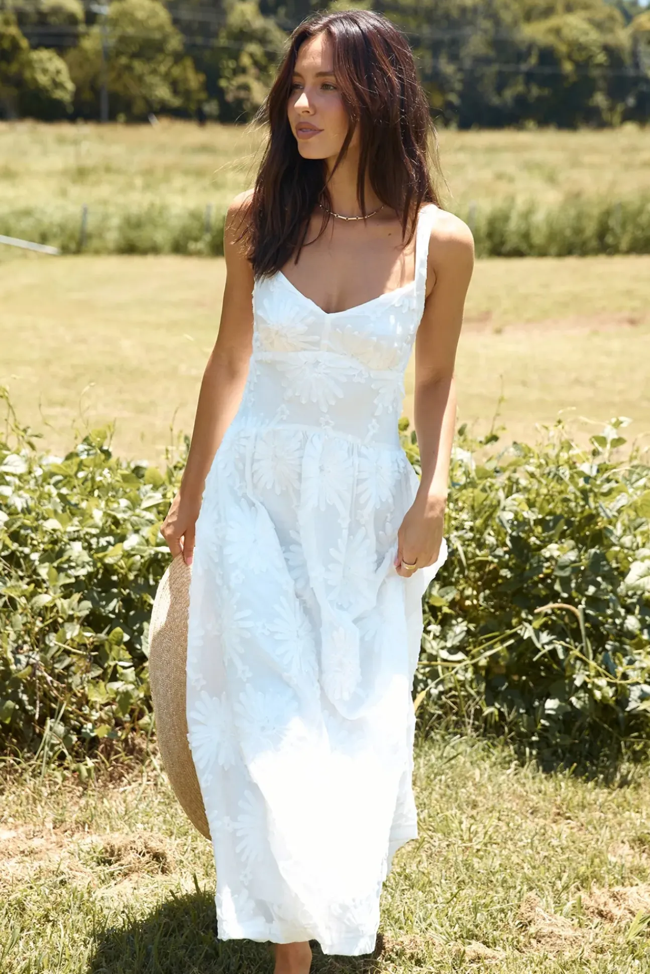 Porcelain Princess Maxi Dress White