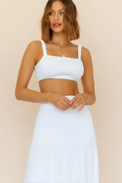 Prosecco Summers Crop Top White