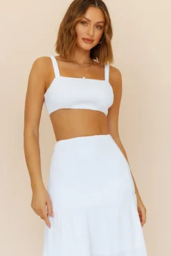 Prosecco Summers Crop Top White