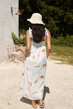 Provence Escape Linen Maxi Dress Multi