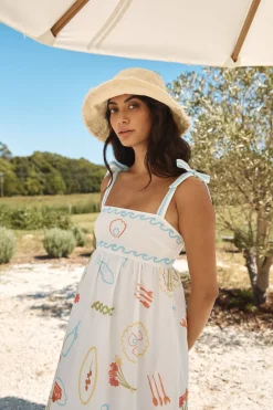 Provence Escape Linen Maxi Dress Multi
