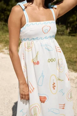 Provence Escape Linen Maxi Dress Multi