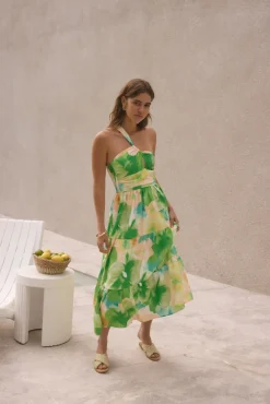 Pure Satisfaction One Shoulder Maxi Dress Green