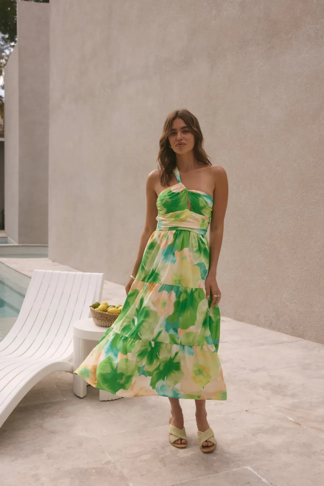 Pure Satisfaction One Shoulder Maxi Dress Green