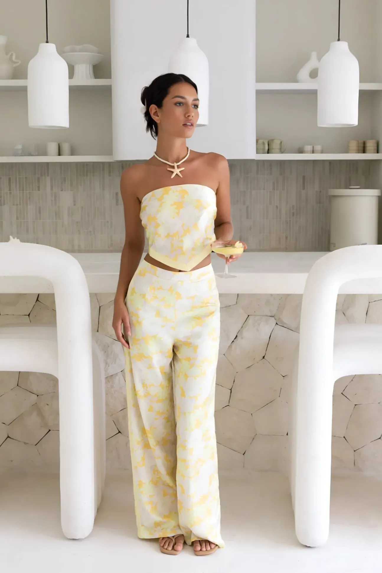 Radiant Romances Satin Set Yellow