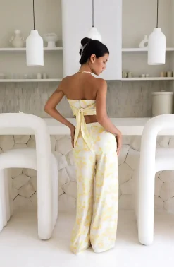 Radiant Romances Satin Set Yellow