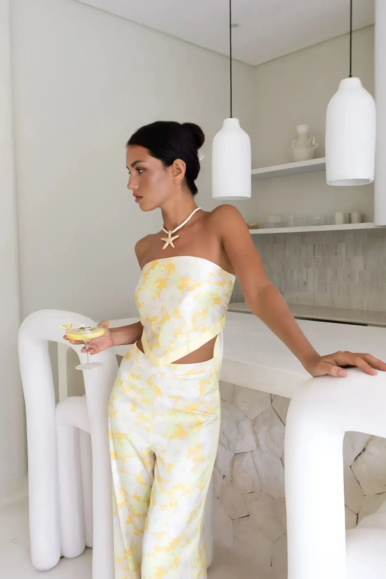 Radiant Romances Satin Set Yellow