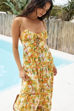 Raspberry Lemonade Maxi Dress Orange