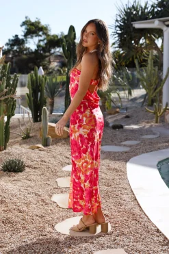 Raspberry Summers Maxi Dress Floral