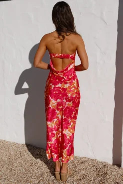 Raspberry Summers Maxi Dress Floral