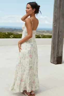 Rebekah Floral Maxi Dress Beige