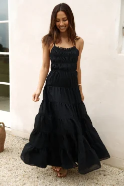 Renaissance Art Maxi Dress Black