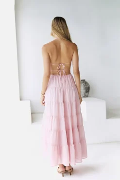 Renaissance Art Maxi Dress Pink