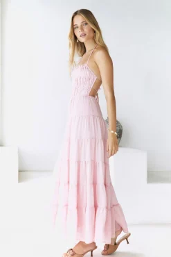 Renaissance Art Maxi Dress Pink