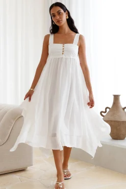 Restful Escape Midi Dress White