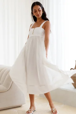 Restful Escape Midi Dress White