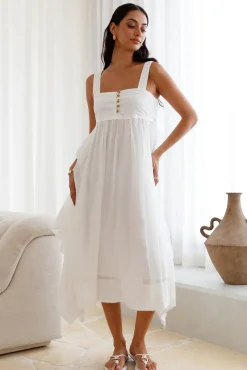 Restful Escape Midi Dress White