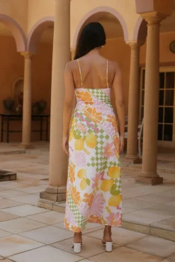 Retro Bloom Maxi Dress Green