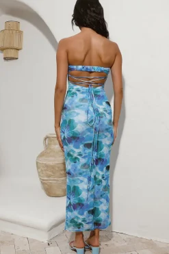 Ripple Effect Maxi Dress Blue