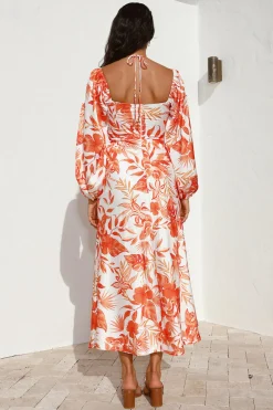 Rise Up Halter Maxi Dress Orange