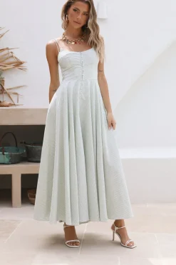 Rising Moon Maxi Dress Green
