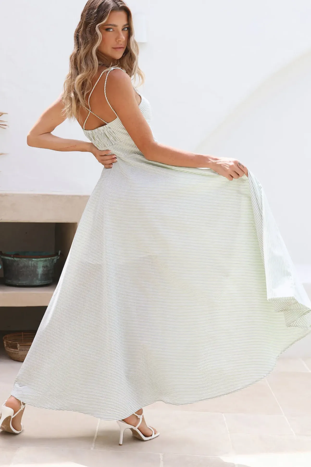 Rising Moon Maxi Dress Green