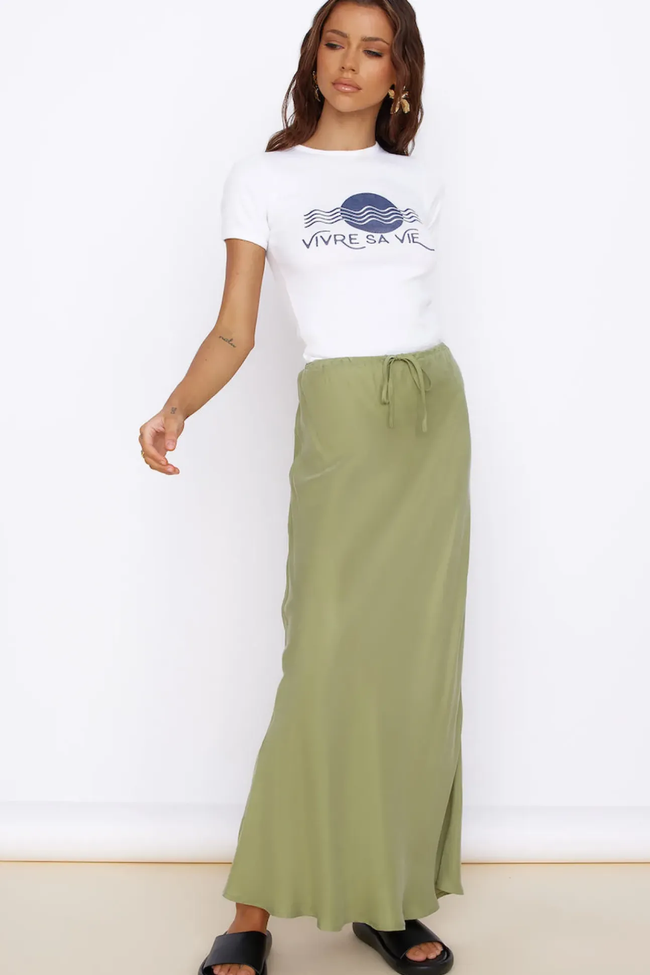 ROLLA'S Vivre Sa Vie Baby Rib Tee White