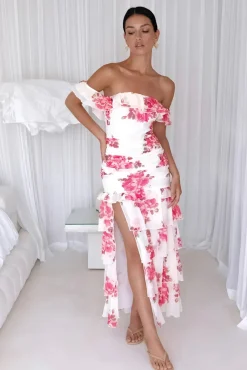 Rosella Off The Shoulder Maxi Dress Pink