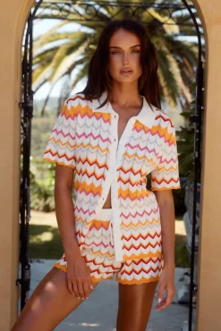 RUNAWAY THE LABEL Albie Short Orange Multi