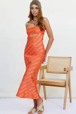 RUNAWAY THE LABEL Braxton Slip Dress Fire