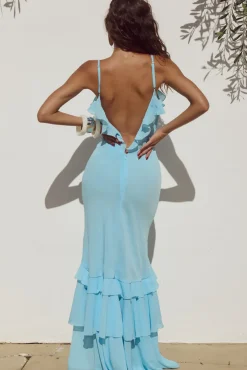 RUNAWAY THE LABEL Namari Maxi Dress Light Blue