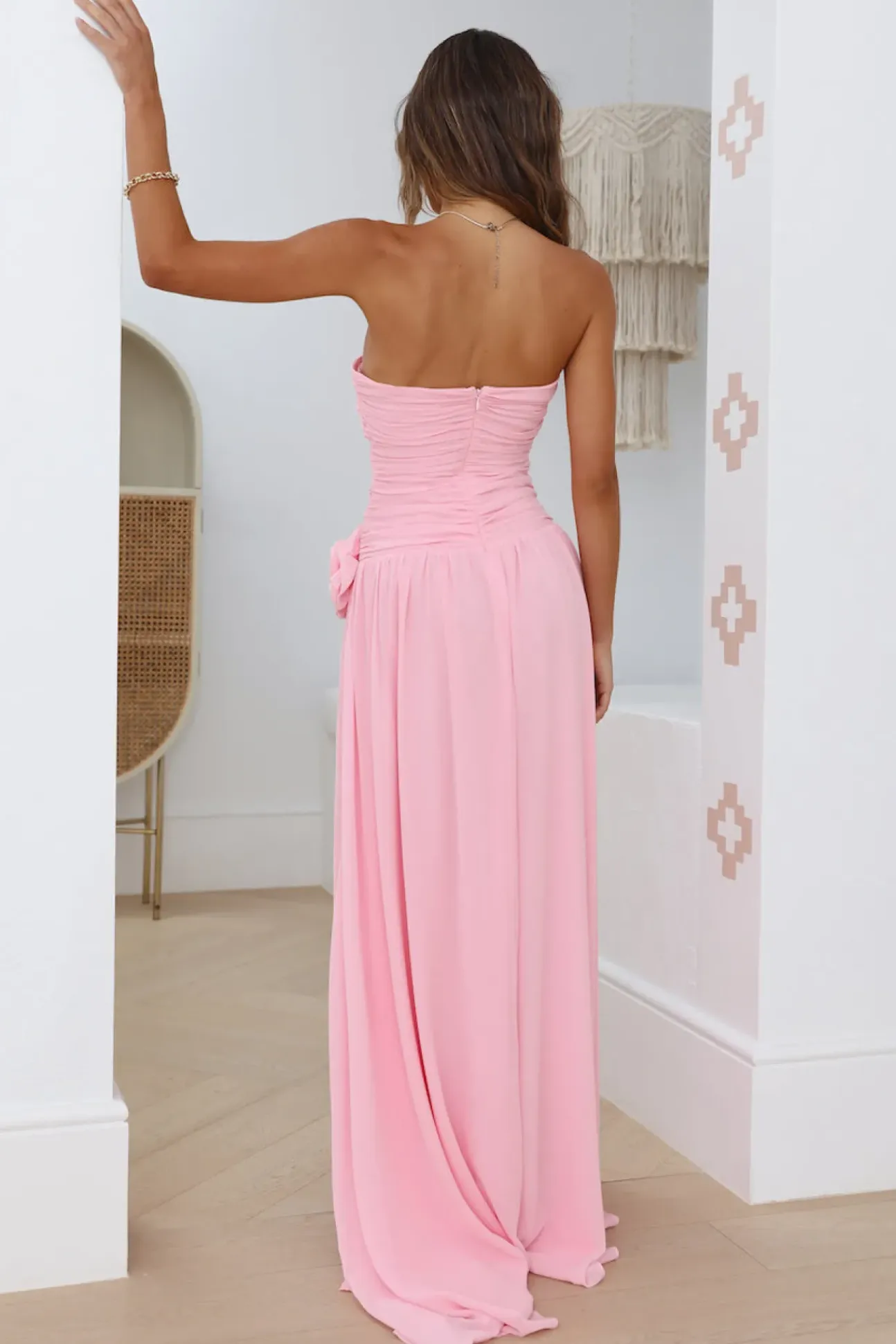 Runaway The Label Rosette Gown Pink