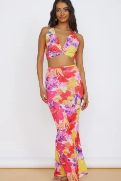 RUNAWAY THE LABEL Zarela Maxi Skirt Pink