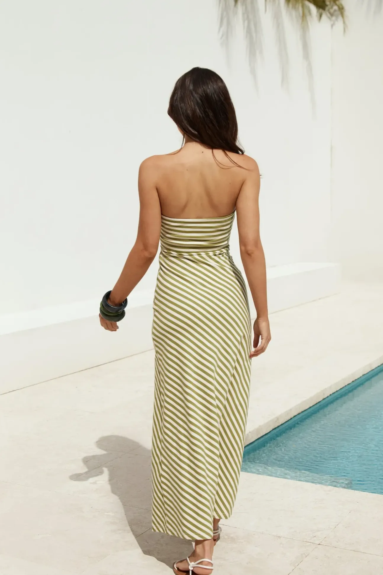 Salvadore Strapless Maxi Dress Green
