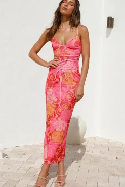 Sangria Summer Maxi Dress Pink