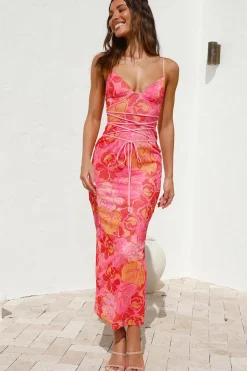 Sangria Summer Maxi Dress Pink