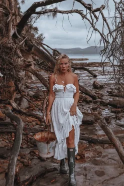 Santa Elena Midi Dress White