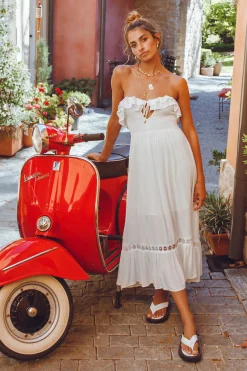 Santa Elena Midi Dress White