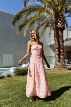 Sasha Strapless Maxi Dress Pink