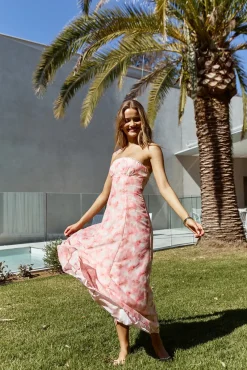 Sasha Strapless Maxi Dress Pink