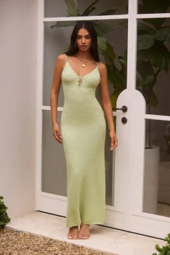 Sea Shimmer Maxi Dress Lime
