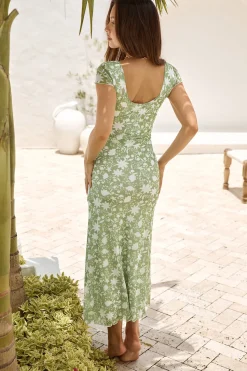 Secluded Wonders Mesh Maxi Dress Green