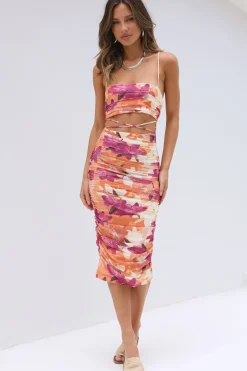 See Your Smile Midi Dress Orange