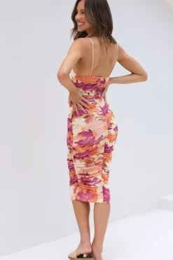 See Your Smile Midi Dress Orange
