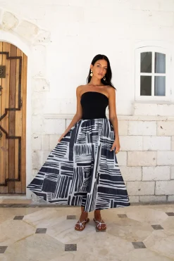 Selena Strapless Maxi Dress Black