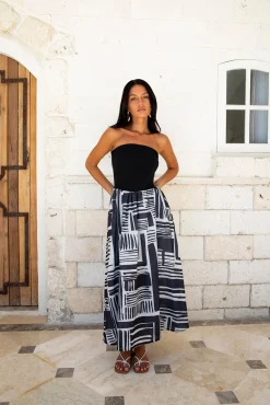 Selena Strapless Maxi Dress Black