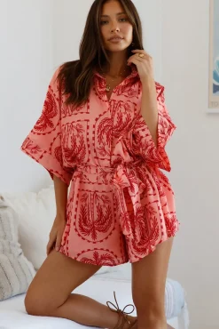 Sending Felicitations Romper Red